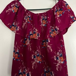 Floral off-shoulder blouse